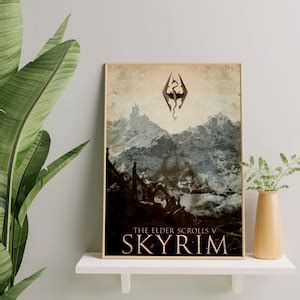 Skyrim Poster Skyrim Minimalist Wall Art Skyrim Game Room Decor Skyrim