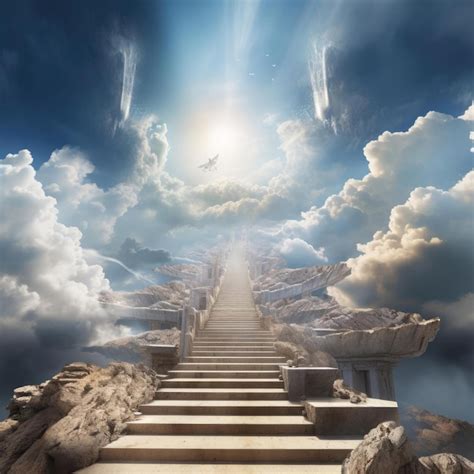 Premium Ai Image Stairway Leading To Heaven