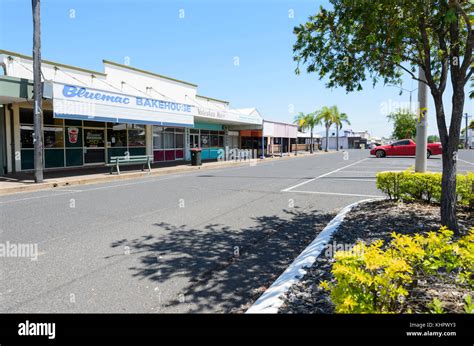 Deserted main street of the small rural town of Clermont, Queensland ...