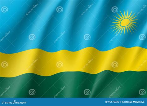 Vector National Flag of Rwanda. Stock Vector - Illustration of nation ...