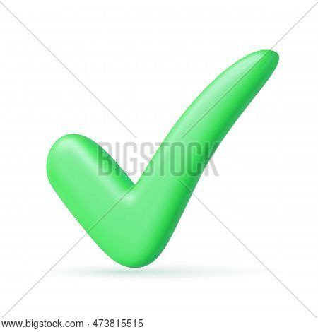 Green Check Mark 3d Vector Photo Free Trial Bigstock