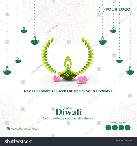 Vector Illustration Ecofriendly Diwali Indian Festival Stock Vector ...