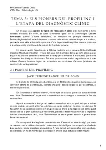 TEMA 3 ELS PIONERS DEL PROFILING I LETAPA DEL DIAGNOSTIC CLINIC Pdf