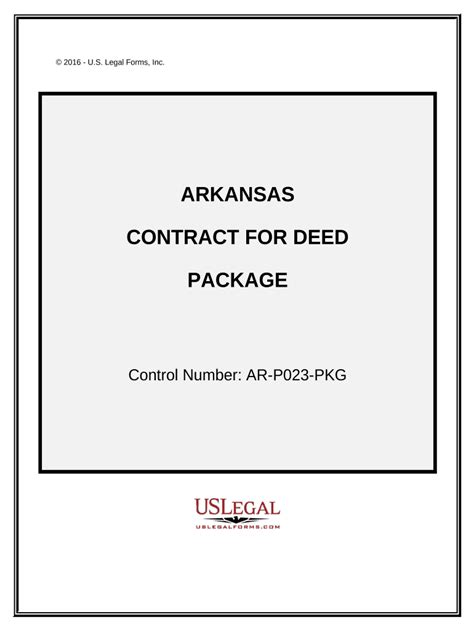 Arkansas Contract Deed Doc Template Pdffiller