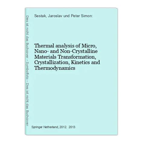 Thermal Analysis Of Micro Nano And Non Crystalline Materials