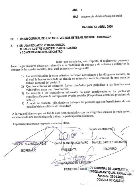 Unión comunal juntas de vecinos de castro comunal de Twitter