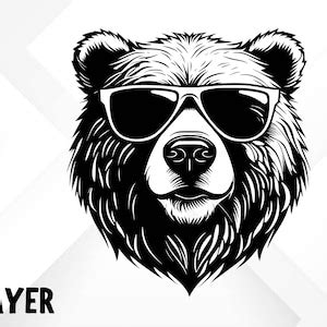 Bear With Sunglasses Svg Grizzly Bear Svg Cool Bear Svg Digital