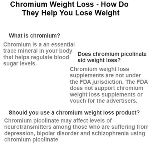 Chromium Weight Loss Do They Help You Lose Weight