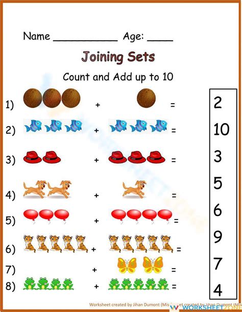 Joining Sets Worksheet