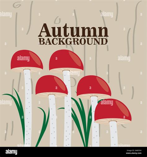 Autumn background with a mushrooms - Vector illustration Stock Vector ...