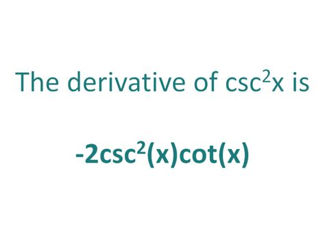 The Derivative Of Csc2x Derivativeit