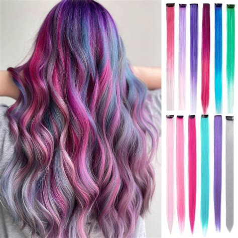 Extensions Capillaires Synth Tiques Clips Pour Fille M Ches Color Es