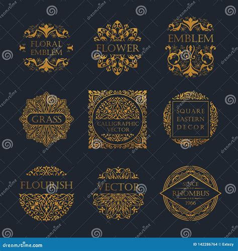 Calligraphic Luxury Line Logo Flourishes Elegant Emblem Monogram Royal Vintage Divider Design