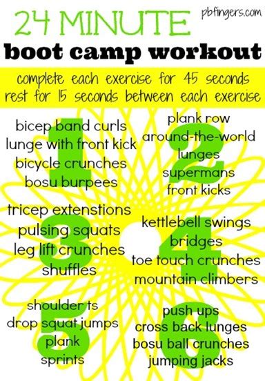 24 Minute Boot Camp Workout Peanut Butter Fingers