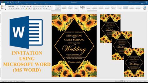 Black Mustard Yellow How To Make Wedding Invitation In Microsoft