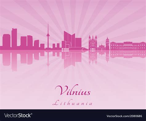 Vilnius skyline in purple radiant orchid Vector Image