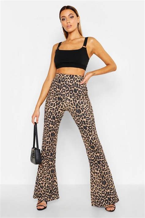 Leopard Print Flares Boohoo Uk