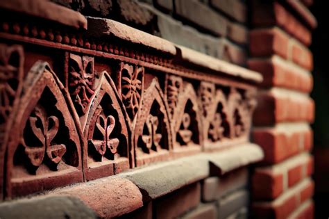 Premium Photo A Closeup Of A Brick Wall With Intricate Detailing