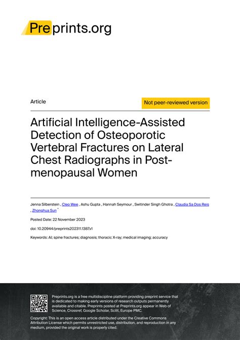 Pdf Artificial Intelligence Assisted Detection Of Osteoporotic