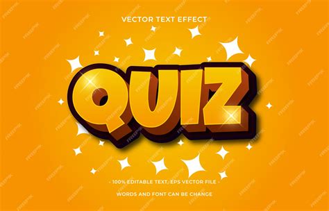 Premium Vector Quiz Text Effect Editable Font Style