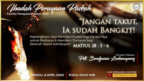 Ibadah Perayaan Paskah Gpib Sejahtera Jakarta April Youtube