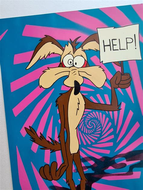 Wile E Coyote Spinning Out Spray Art Painting A3 Etsy