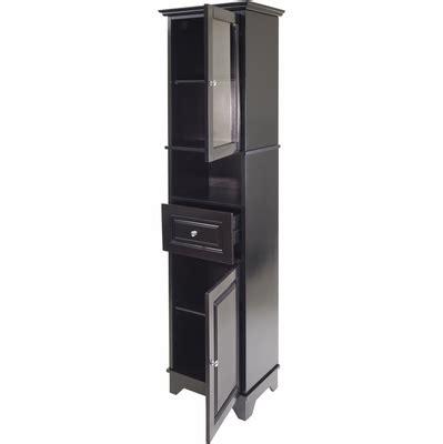 Alps Tall Cabinet With Glass Door And Drawer Winsome Wood Trading