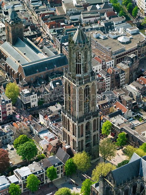 Aerial View Dom Tower At The Dom Square Utrecht Netherlands