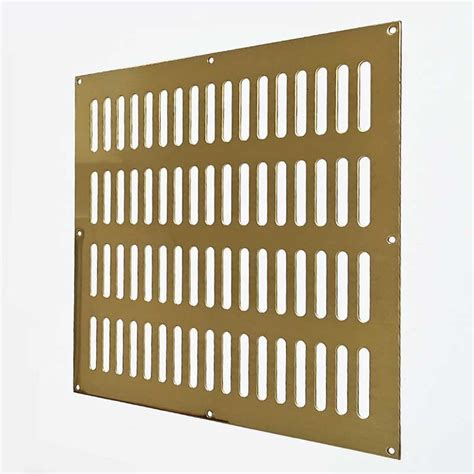 Plain Slotted Air Vent Cover 12 X 12 Polished Brass Unlacquered
