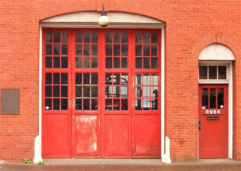 Firehouse Bay Doors Stock Image Image Of Industrial 18597607