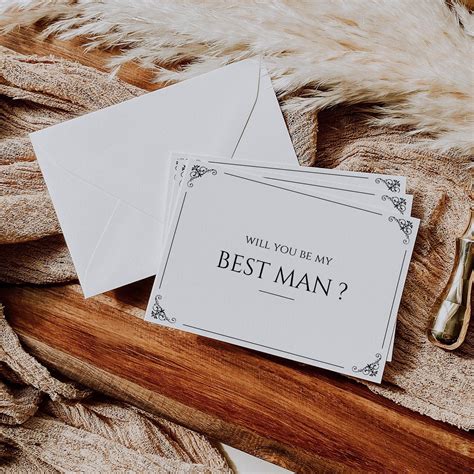 Proposal Card Template For Groomsman Will You Be My Best Man Etsy