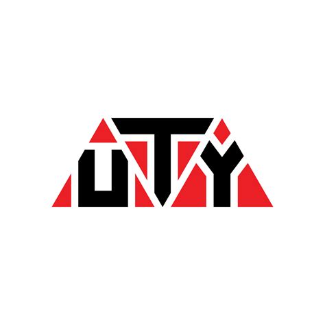 Uty Triangle Letter Logo Design With Triangle Shape Uty Triangle Logo