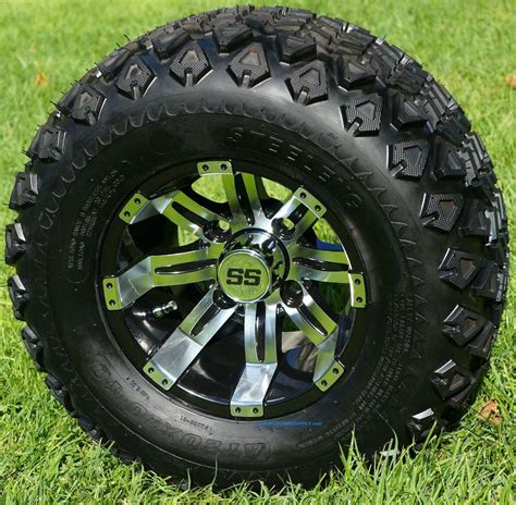 10 Tempest Golf Cart Wheels And 20x10 10 Dot Golf Cart Tires Combo