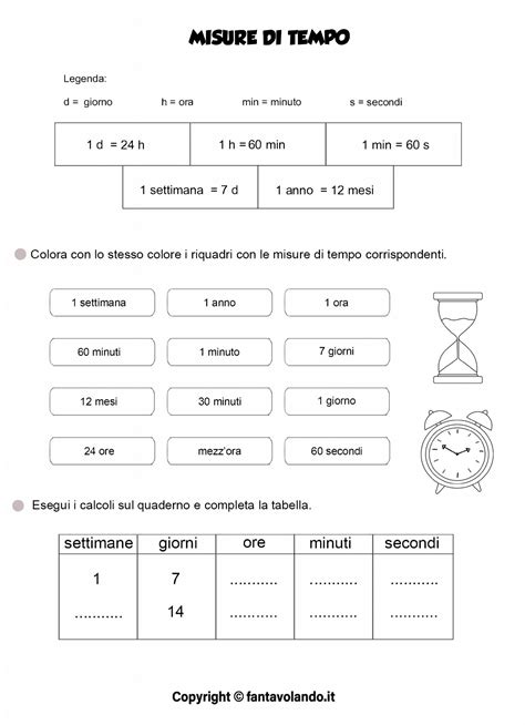 Schede Di Matematica Le Misure Di Tempo Fantavolando