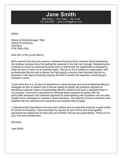 Customer Service Representative Cover Letter Cover Letter Sample