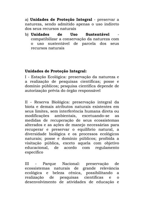 Espaços territoriais protegidos e unidades de conservação PDF