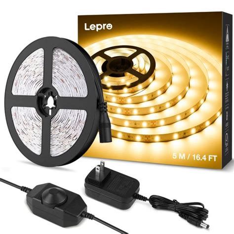 Ft Led Strip Light Kit Warm White Led Tape Lights Power Adapter