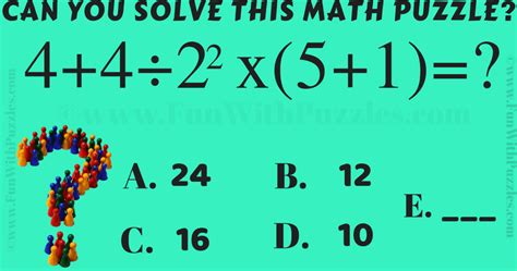 Math Brain Teasers For Adults