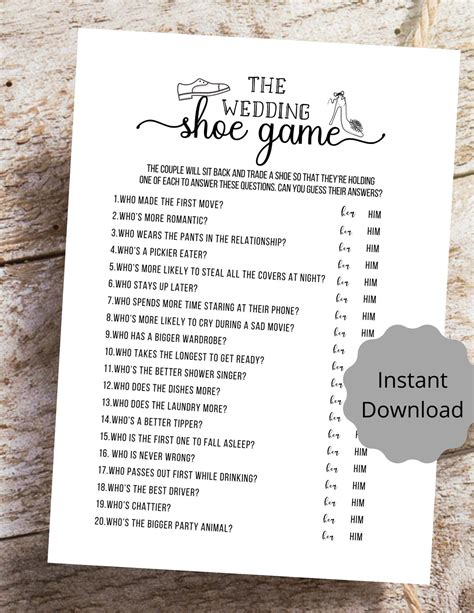 Printable Wedding Games