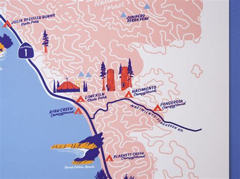 big sur map  print map   goods