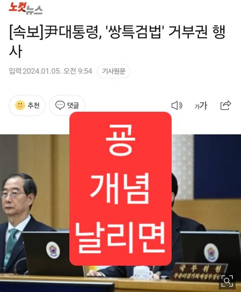 속보 尹대통령 쌍특검법 거부권 행사 오픈이슈갤러리 인벤