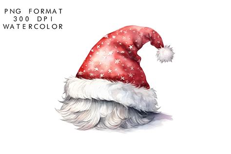 Watercolor Santa Hat Clipart Graphic by WatercolorByKr · Creative Fabrica