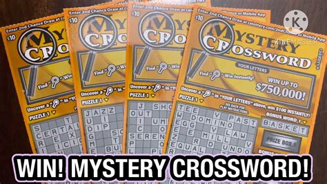 WIN MYSTERY CROSSWORD CA Scratchers YouTube