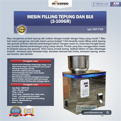 Jual Mesin Filling Tepung Dan Biji 2 100gr Di Yogyakarta Toko Mesin