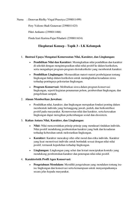 Eksplorasi Konsep Topik 3 LK Kelompok Eksplorasi Konsep Topik 3