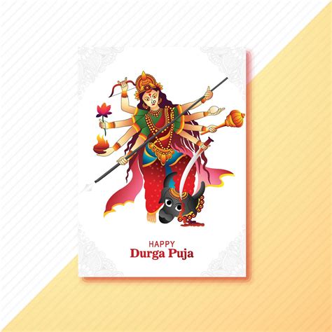 Happy Durga Puja India Festival Holiday Brochure Card Background