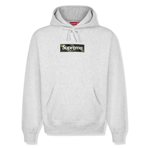 Supreme Box Logo Hooded Sweatshirt Fw23 Ash Grey 1lux