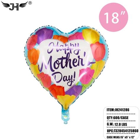 Foil Balloon Mothers Day Heart Shape 18 50dz Cs