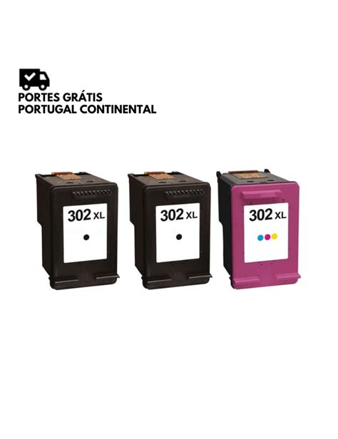 Pack 3 Tinteiros Compatíveis c HP 302XL