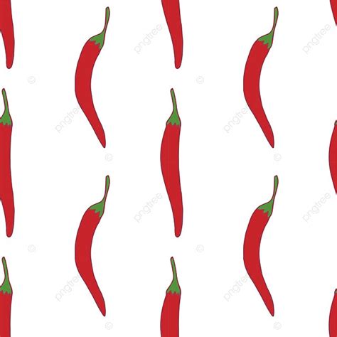 Hot Red Pepper Seamless Pattern For Wallpaper Design Background Vegan For Color Background
